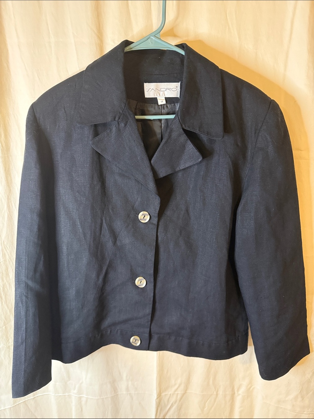 Sandro Black Linen Blazer